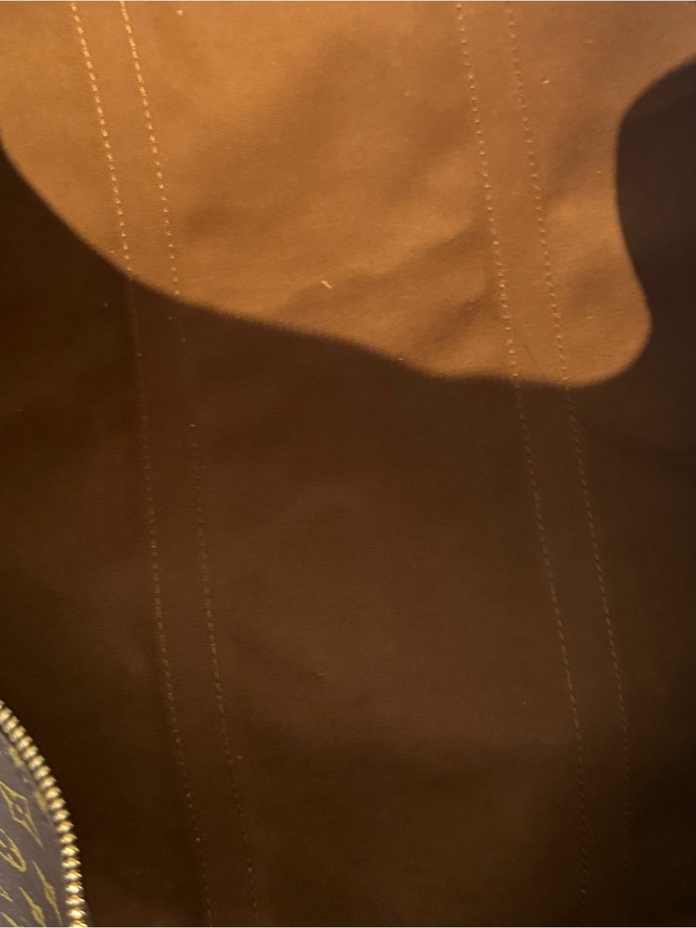 Louis Vuitton Monogram Canvas Travel Bag with Tan Leather Straps - Picture 15 of 16